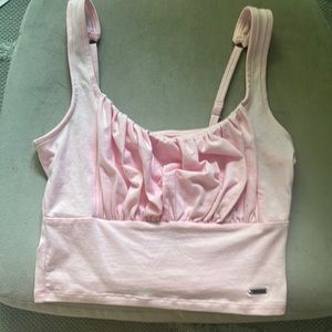 Ruffled Pink Hollister CropTop